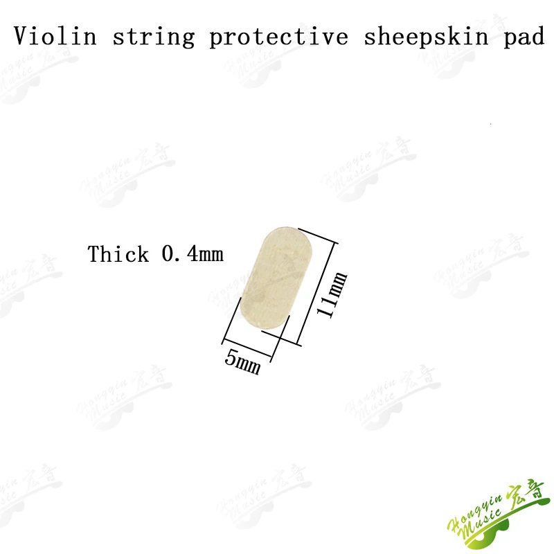 Set of 5 Leather Violin Bridge Protective Pads - Durable Sheepskin Design