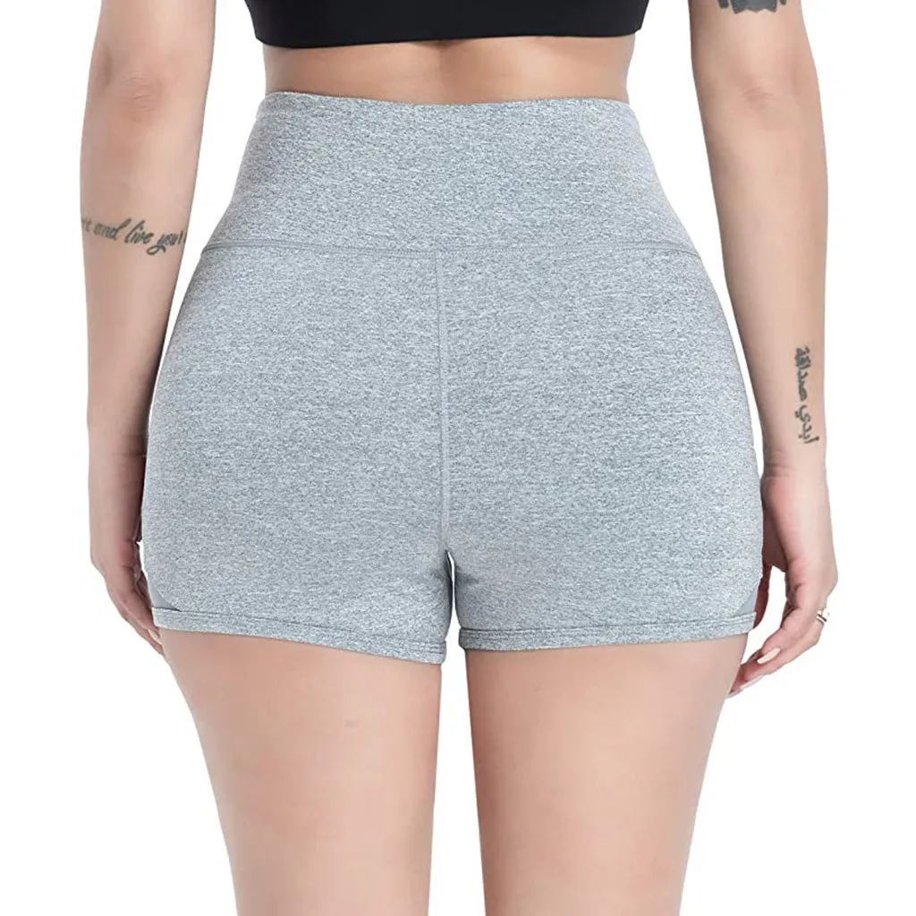 Women Shorts Non-perspective Fitness Leggings Female Mesh Shorts Shorts High Waist Sports Short Workout Running Штаны Для Йоги