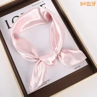 New Solid 60x60cm Square Scarf Single Imitation Silk Bright Light And Satin Performance Scarves Party Gift 5