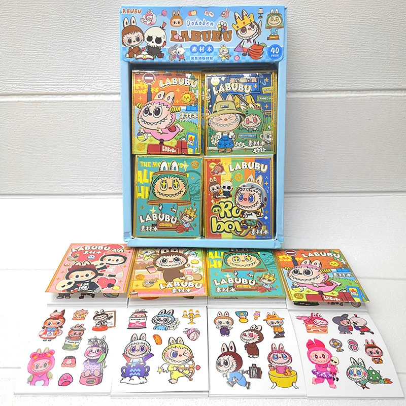 12 Sheets Of Gold Stamped Bean Book Cute Sticker Book Series Handbook Material Book（random send）