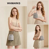 Sac seau en diamant WHIMARKS, sac à bandoulière pour femme, pochette en diamant, sac de luxe, sacs de créateurs, sacs à main de soirée 2