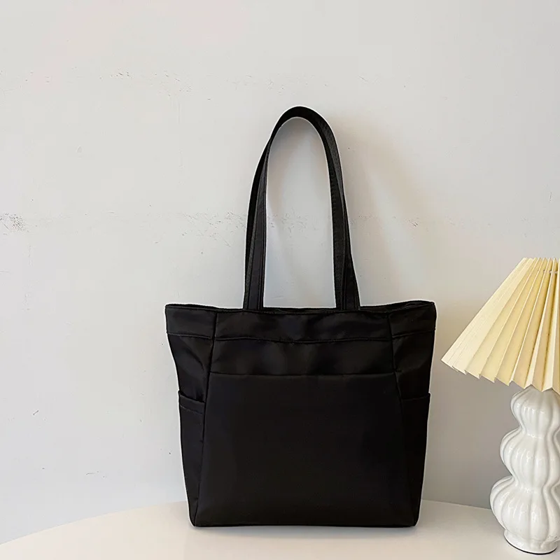New Shoulder Bag Fashionable Personality Large Capacity Solid Color Nylon Simple Korean Casual Purses and Handbags All-Match