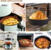 Air Fryer Silicone Basket-Reusable Non-Stick Tray Baking Tray for Pizza Fried Chicken Fries-Air Fryer Liners Accessories 5
