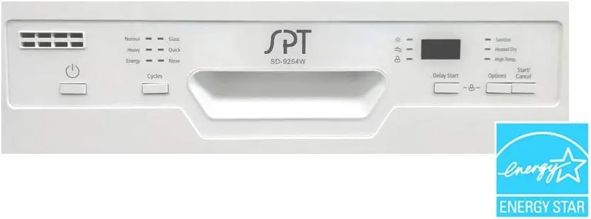 9254W 18â€³ Wide Built-In Dishwasher w/Heated Drying, ENERGY STAR, 6 Wash Programs, 8 Place Settings and Stainless Steel  White 6