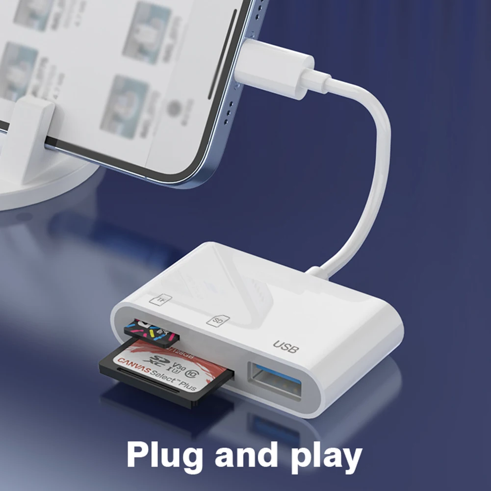 USB C타입 어댑터 허브, TF CF SD 메모리 카드 리더기, USB 컨버터 어댑터, 휴대폰 맥북, 화웨이, 삼성, OPPO용, 3 in 1