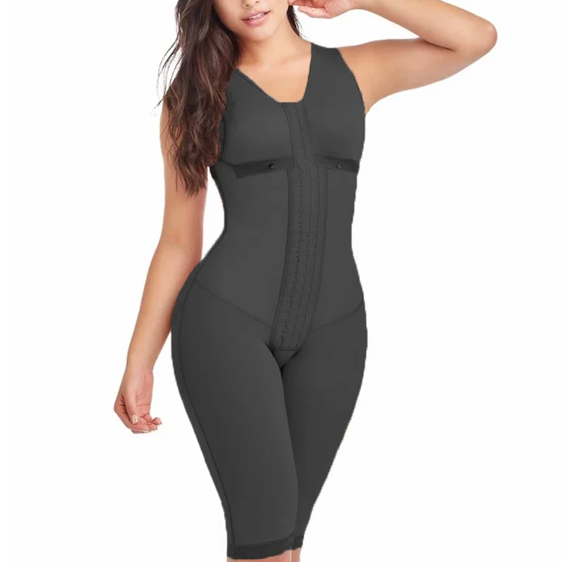 Women Full Body Shaper Tummy Control Fajas Front Closure Weight Loss Postpartum Bodysuit