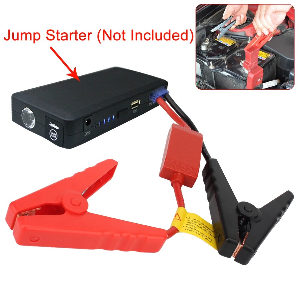  12V Jump Starter Alligator Clip Emergency Battery Jump Cable Clamps With EC5 Plug Connector For Car Trucks Starting Device 