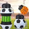 Fold Water Bottle Camping Cups Mug Outdoor Sports Basketball Football Tennis Golf School Leakproof Portable Kids Water Bottle 4