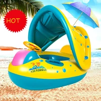 Inflatable Baby Swimming Ring Buoy with Sunshade Infant Floating Seat Swim Circle Kids Safety Bathing Summer Beach Water Toys 1