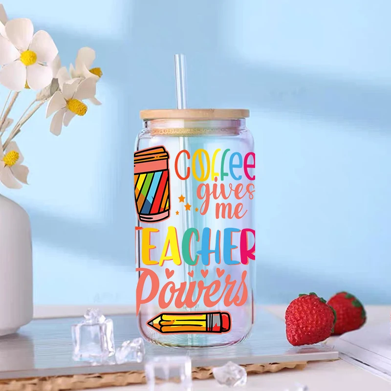 School UV DTF Libbey Cup Wrlowerap Iron On Transfer For Glass Stickers 16oz D10770