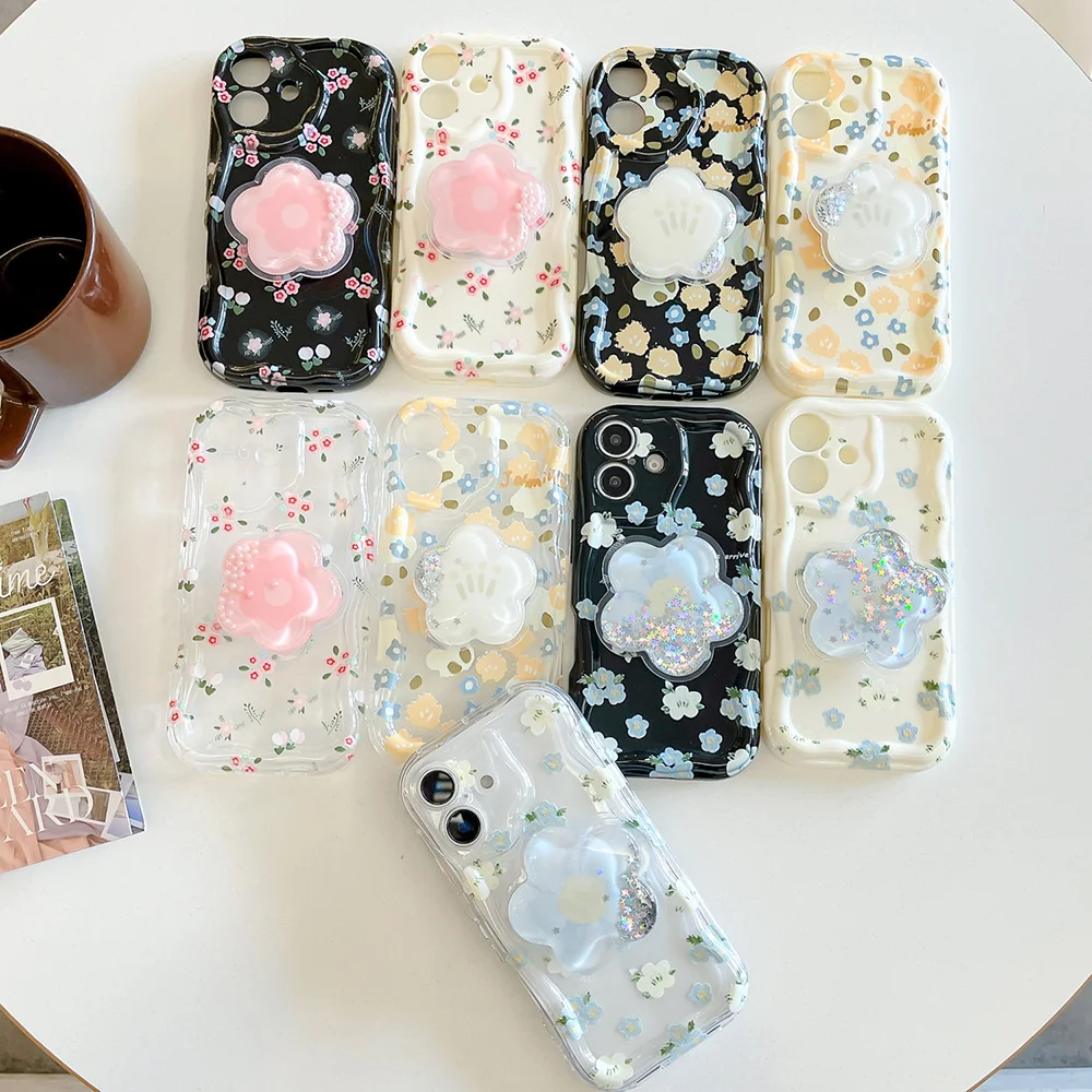 Floral Grip Tok Holder Soft Wave Phone Case