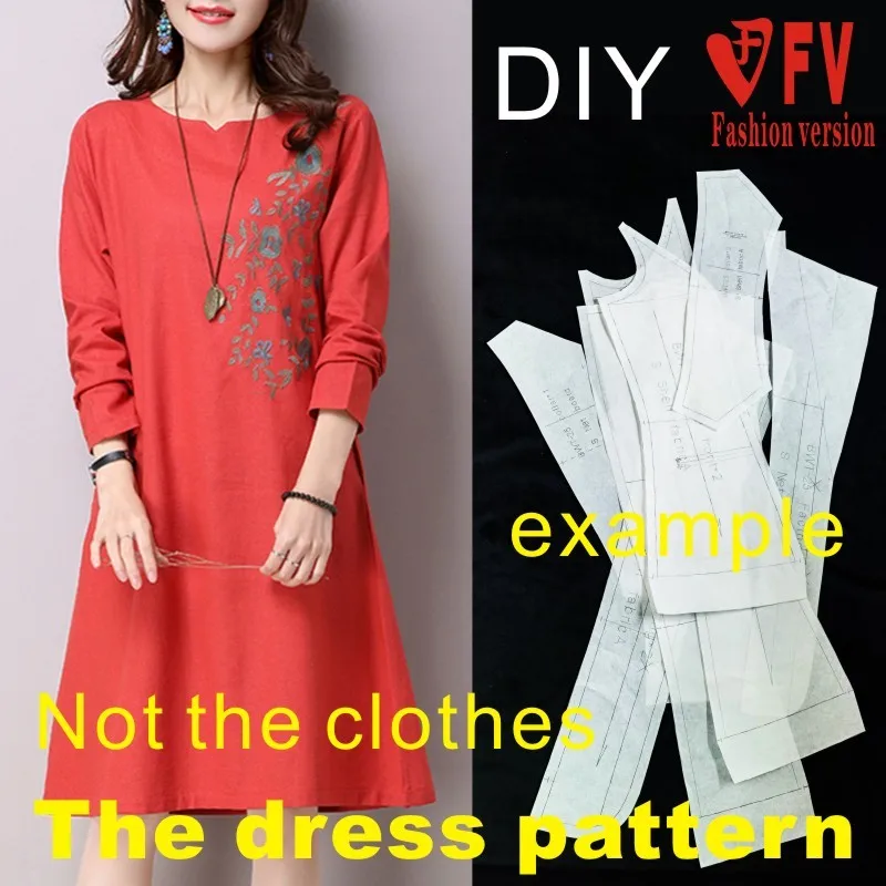Clothing DIY The dress Dresses Sewing Pattern cutting drawing Dress Sewing Template BLQ-253