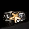 Retro Golden Star Ring For Men Punk Gothic Rock Hiphop Adjustable Ring Handmade Unisex Jewelry Bikers Accessories Lovers Gift 1