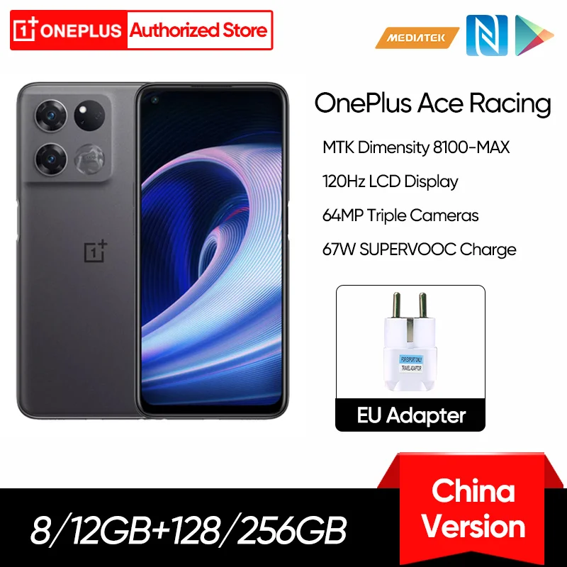

OnePlus Ace Racing Edition 5G Smartphone 6.59 inch 120Hz Screen Dimensity 8100 MAX Octa Core 64MP Triple Cameras NFC 5000mAh
