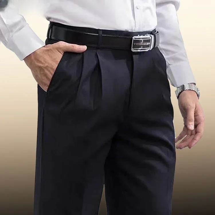 Men Pants Stretch Pants Business Pants Suit Pants High Elastic Trousers for Men Business Formal Dress Pants Casual Slim Office Social Suit Pants Streetwear Costume Homme D92