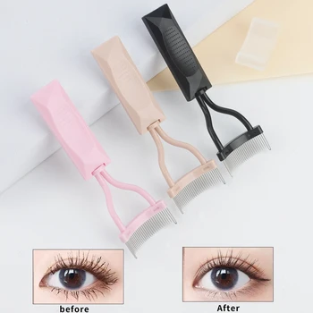 1pcs curved ultra-fine steel tooth eyebrow comb, eyelash comb, tight comb teeth, even eyebrow brush, eyelash shaping tool 1