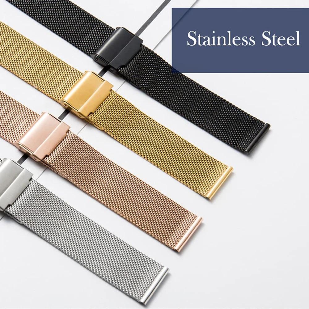 Stainless Steel Milanese Mesh Quick Release Watch Band - Silver