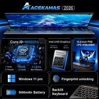 Ordinateur portable 2026 Intel Core i9-10980HK Windows 11 Pro 15,6 pouces 16 Go de RAM 1 To/2 To SSD Déverrouillage par empreinte digitale Ordinateurs portables de bureau et de jeu 2
