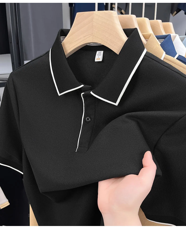 High quality men's short sleeved summer new fashion brand striped Korean style golf custom comfortable casual business T-shirt 23 S0b07a79649ae4e91a9b436d2afb0bfe8P