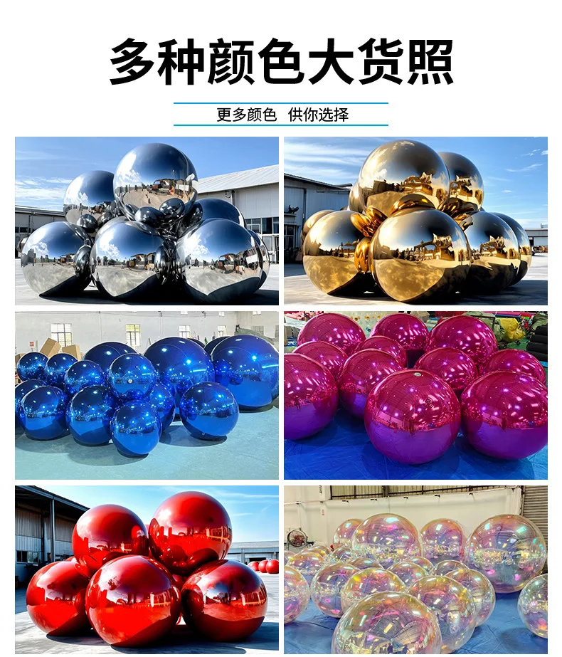 Description Picture 6 of itemHanging inflatable mirror ball giant  balloon for party family wedding opening decoration gold silver black color