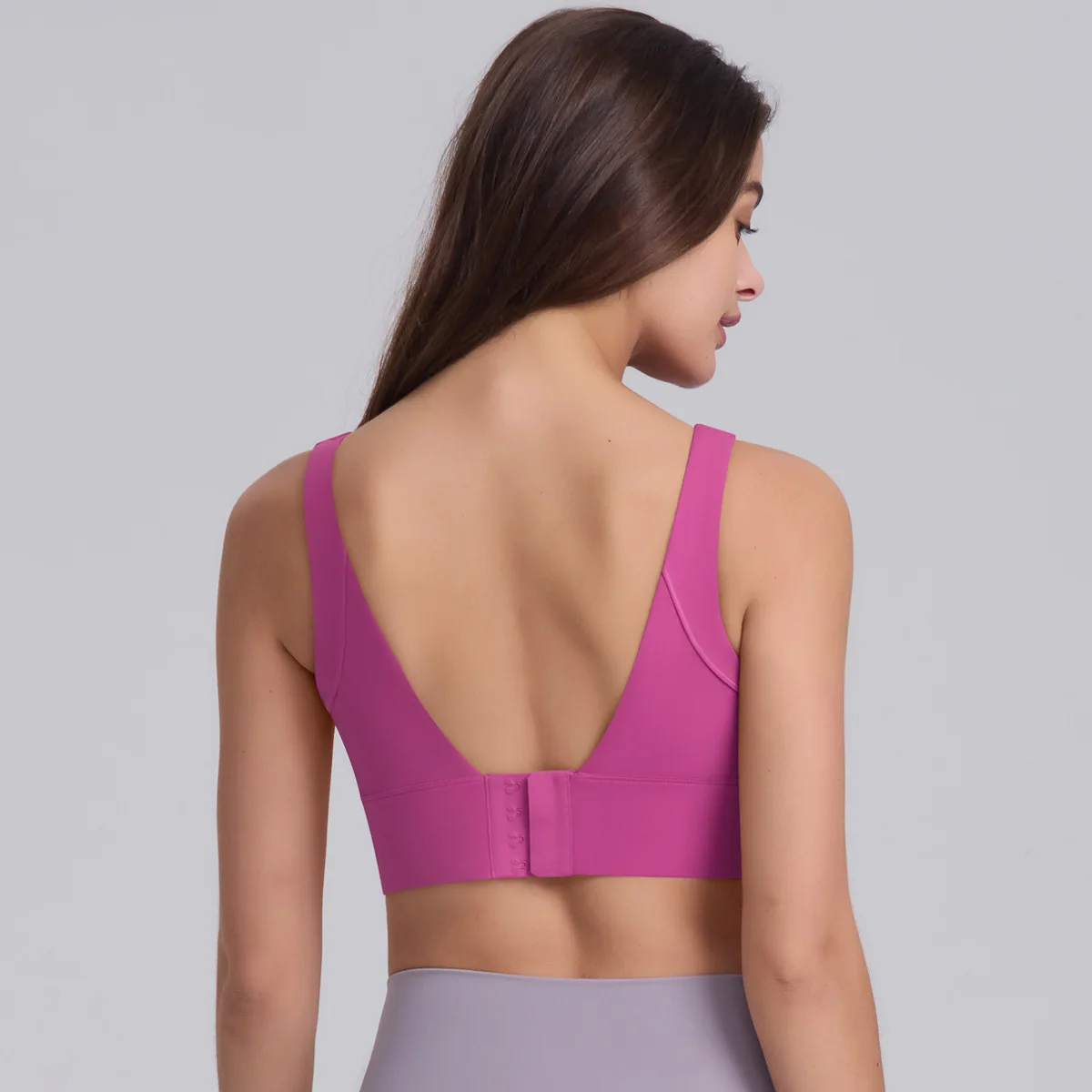 Longline Sports Bra for Women V Back Wireless Padded Fitness Workout Top Medium Support Yoga Bra Summer Running Crop Tank Tops