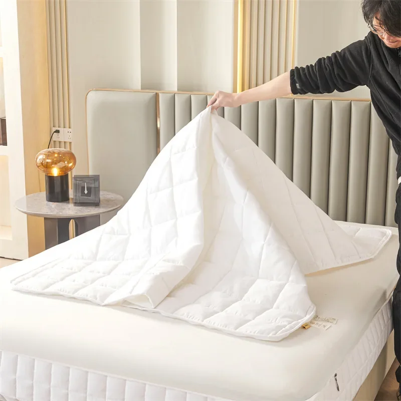 Six Sides Full Enclosed Mattress Protector Cover with Zipper Closure Thicken Quilted Mattress Topper Pad Luxury Soft Bed Sheet 3