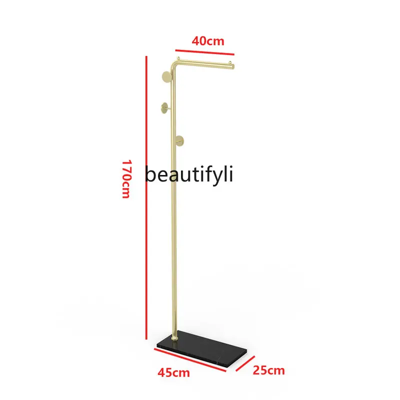 

Clothes Rack Floor Bedroom Simple Metal Hallstand Household Hanging Clothes Hanger Stone Plate Clothes Hanger
