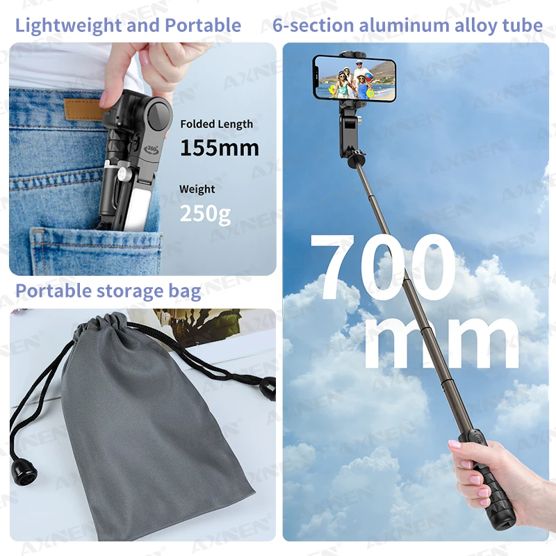 Stabilisateur Gimbal QMINI avec Lumière d'Appoint - Lot de 2