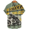 Men's Hawaiian Shirt Motorcycle 3D Printed Short Sleeve Beach Lapel Oversized Hip Hop 1
