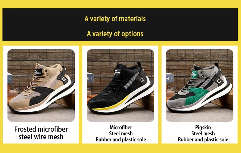 Quality Work Boots Men Anti-puncture Work Sneakers Safety Shoes Men Steel Toe Cap Anti-puncture Indestructible Shoes Protective