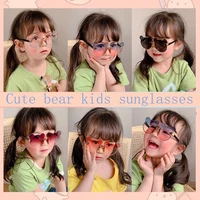 Rimless Bear Kids Sunglasses for Boys and Girls, Summer Sun Shade Netflix INS Style Accessories Photography 4