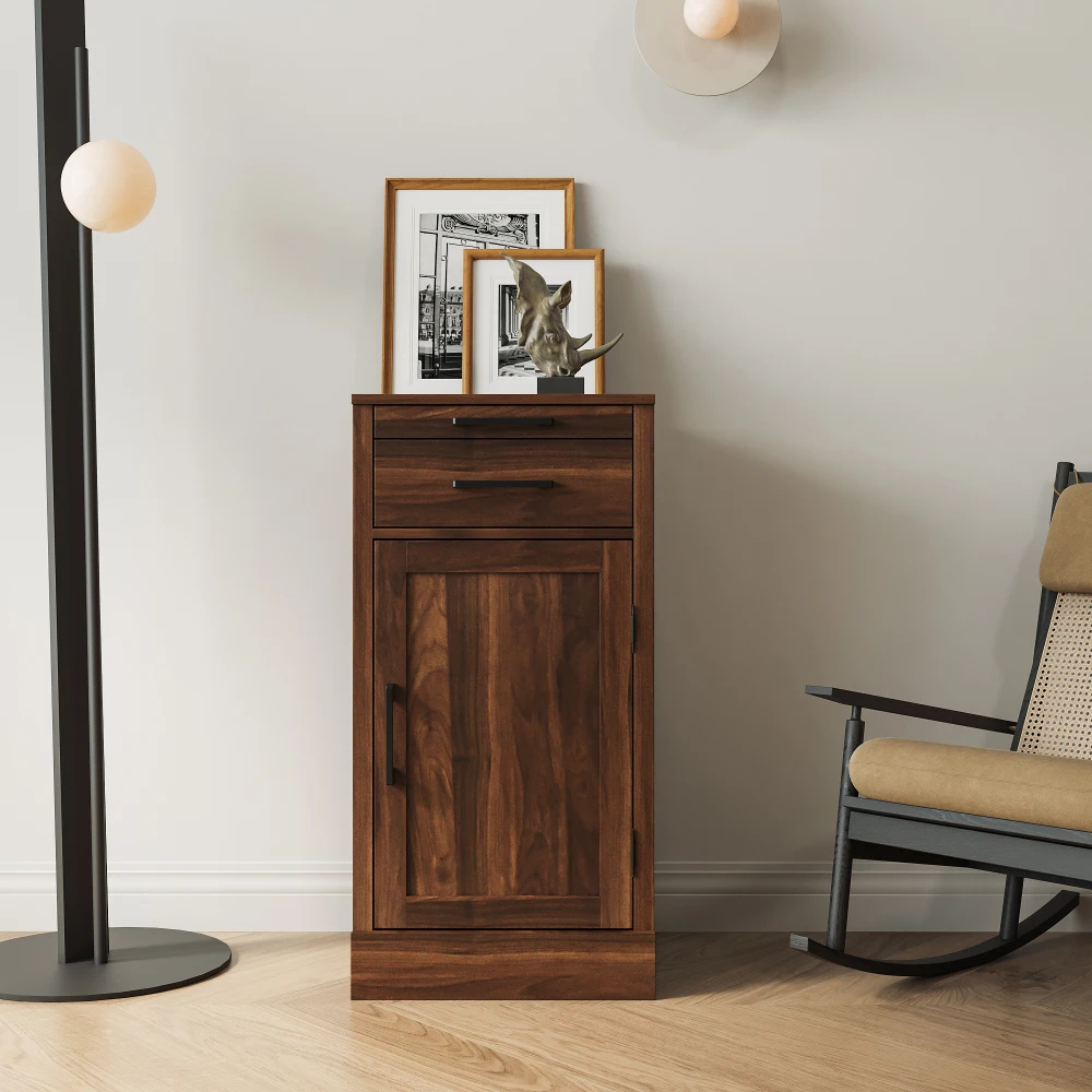 

brown walnut color modular wine bar cabinet Buffet Cabinet with Hutch for Dining Room