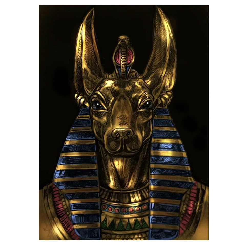 Egyptian God Anubis Diy 5D diamond painting cross stitch Puzzle Mosaic Full Drill diamonds embroidery Uniquely New home decor