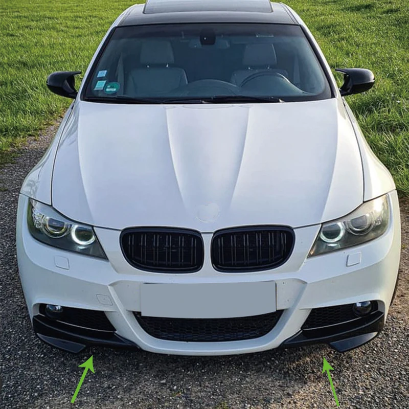 E90 M-Sport Paraurti Nero Lucido Auto Anteriore Splitter Grembiule Spoiler Copertura Trim Per Bmw E90 Mtech 2009-2012