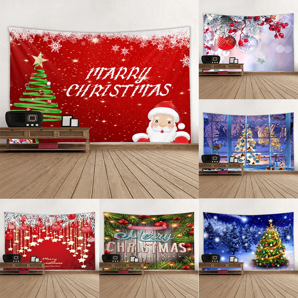 

Santa Claus Christmas tree decoration printed pattern tapestry home living room bedroom wall