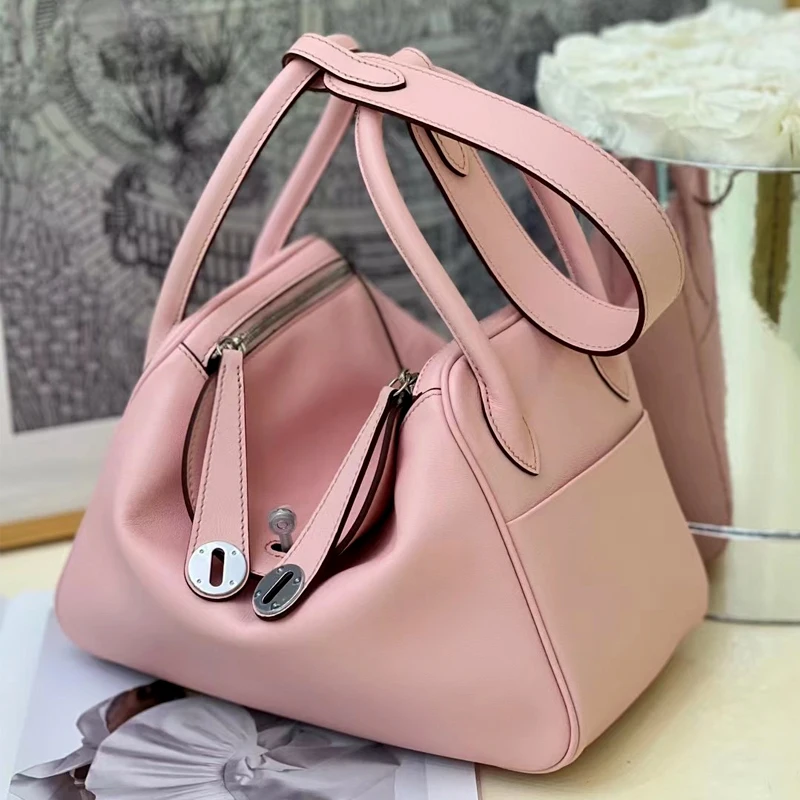 XHTY Leather 26cm Shoulder Bag Handbag For Women Swift Soft Head Leather Fashion Large Volume Texture Doctor Bag - 图片 5