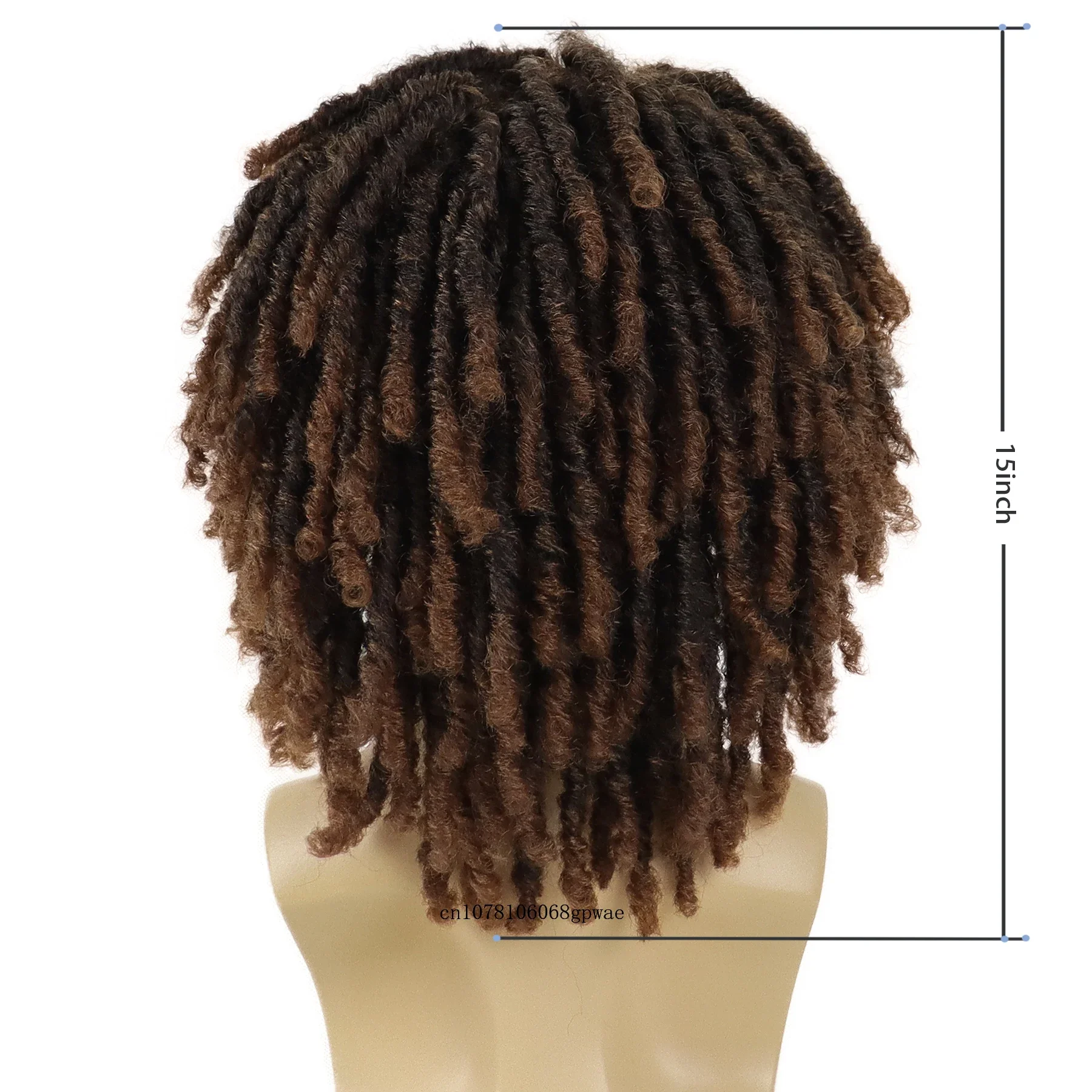 Dreadlocks Wig for Men Braided Synthetic Wig Man Ombre Brown Locs Crochet Twist Hair Men's Afro Natural Short Dreads Hip Hop