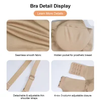 2024 Round Shape Silicone Fake Breast Forms Push Up Seamless One Piece Bra for Crossdresser Shemale Drag Queen Large 2 In 1 - Image 5