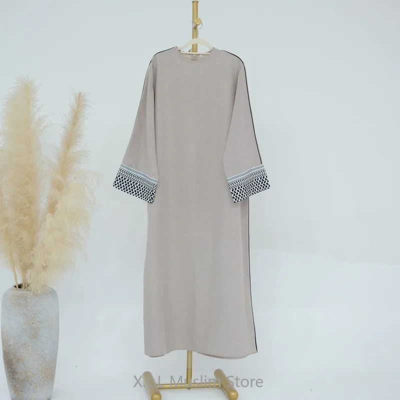 Patchwork Elegant Prayer Dresses Eid Ramadan Modest Dress Muslim Dubai Turkey Female Loose Abayas For Party Islam Robe 2024 New