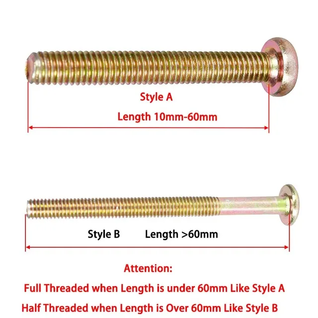 Viti M6 Con Dadi Per Mobili - Testa Cilindrica Esagono Incassato, 40mm, Acciaio Zincato - Foto 8