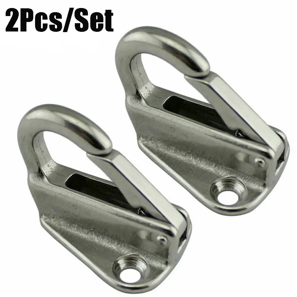 2Pcs Stainless Steel 316 Marine Boat Spring Locked Fender Hook Snap Fending Hook Attach Rope Boat Sail Tug Ship Marine Hardware 1pcs 304 stainless steel lifting eye nut for cable rope marine ring eyenut m3 m4 m5 m6 m8 m10 m12 screw fasteners ship hardware