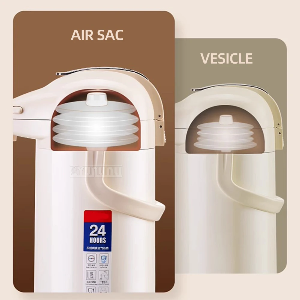 2500ml Large Capacity Smart Water Heater Household Stainless Steel Inner liner Air Pressure Hot Water Bottle 5
