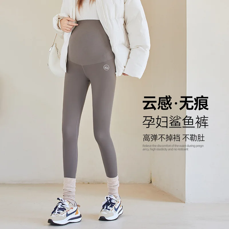 Autumn And Winter New Pregnant Women Seamless Belly Support Leggings Pregnant Women Breathable Comfortable Warm Outer Pants