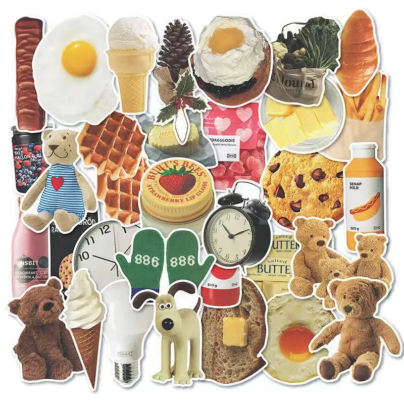 Snack Stickers Dessert Food Graffiti Stickers Cartoon DIY Notebook Phone Case Skateboard Decoration Stickers Decals Stickers