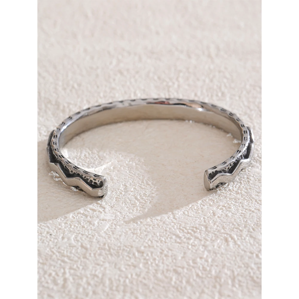 Yhpup 60mm Vintage Stainless Steel Men Bracelet