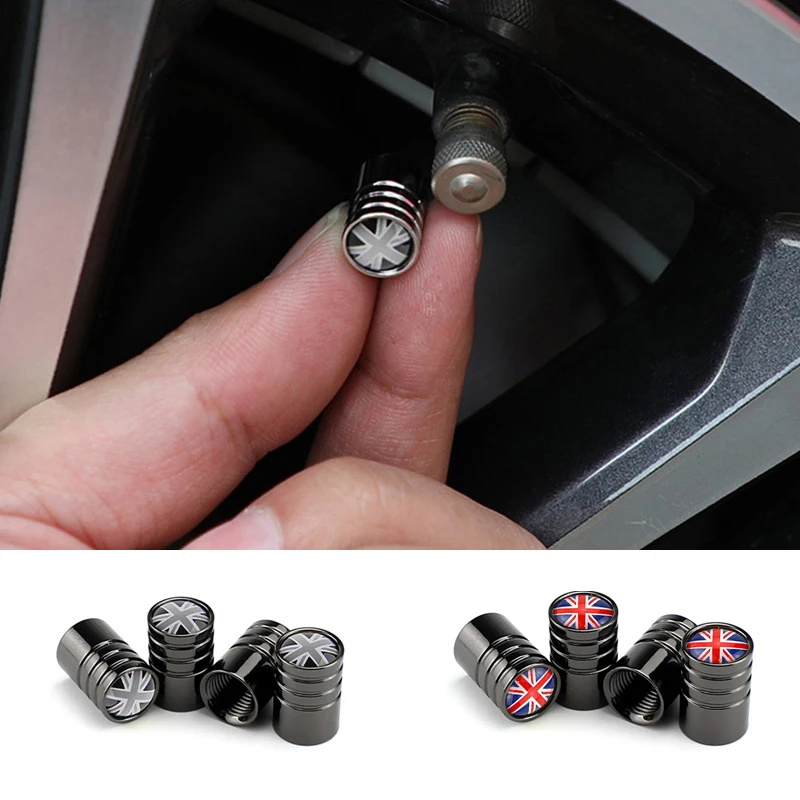 4 Pz/Set Uk Flag Bike Moto Pneumatici Per Ruote Auto Tappi Per Valvole Copertura Per Mini Cooper S Jcw F56 F60 R55 R56 R60 Accessori Auto Esterni