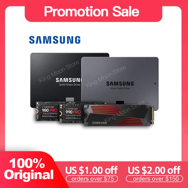 SAMSUNG – SSD M.2 M2, 1 to, 2 to, PCIe Gen 4.0x4, NVMe™Disque dur HDD ssd  2.0 Pro, 990 pouces, avec gilet, bande de refroidissement pour ordinateur  portable