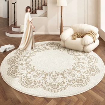 European Round Plush Rug 1