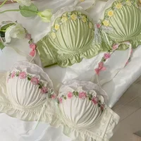 Japanese girls sweet bra French small chest push-up underwear women feel thin