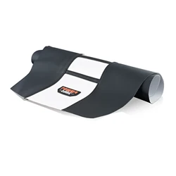 Enhanced Gripper Soft Seat Cover - Ribbed Rubber & Artificial Leather (Black White Seat)